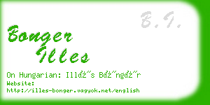 bonger illes business card